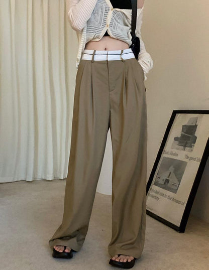 Autumn New Waist Design Casual Suit Pants