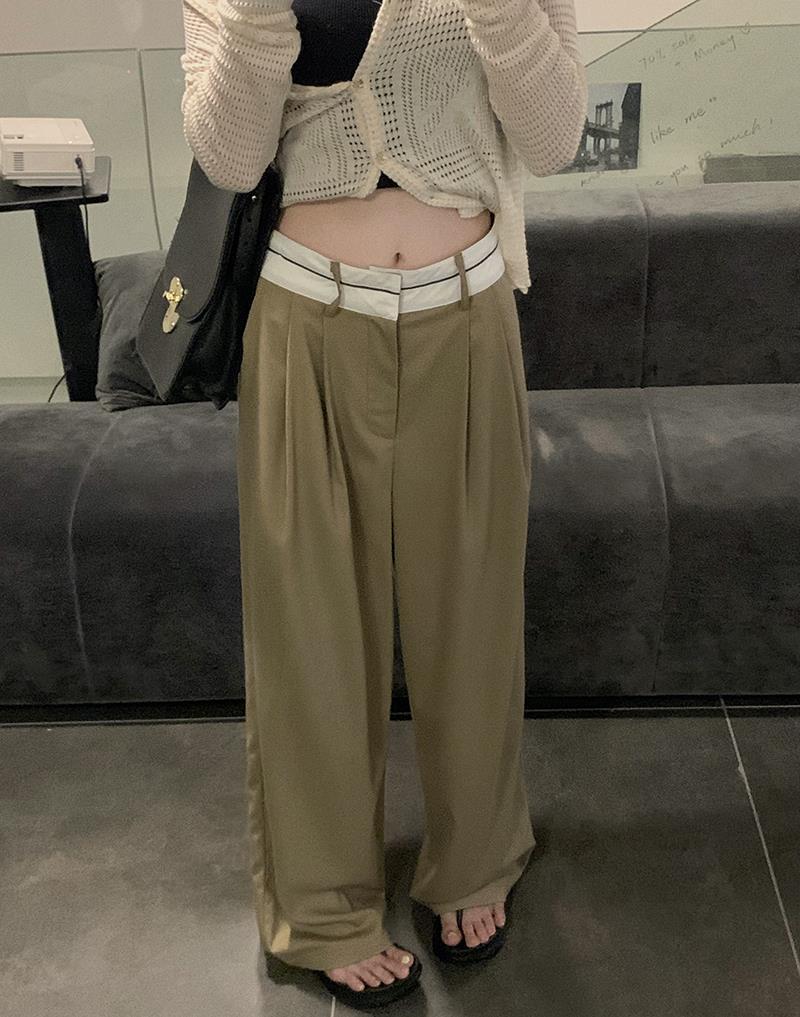 Autumn New Waist Design Casual Suit Pants