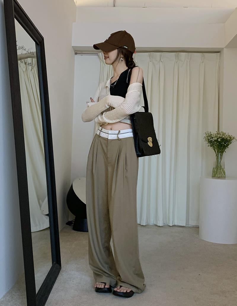 Autumn New Waist Design Casual Suit Pants