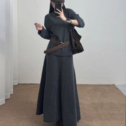 Fashion Casual Dress Long Sleeve Two-piece Sweater